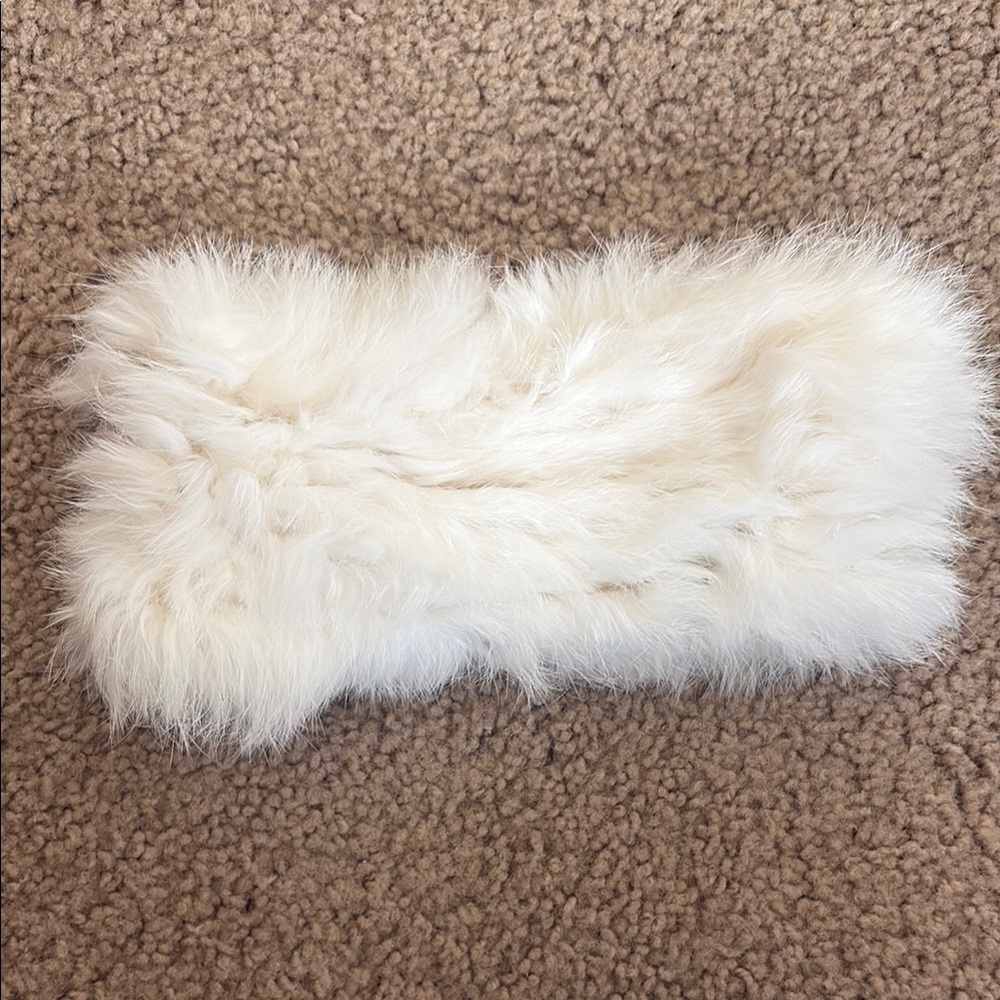 Angora Fur Headband in Cream